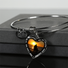 My Daughter, You are Amazing, Silver or Gold Finished Heart Shaped Bangle Bracelet (Sunset Beach Sand Edition) - podprintz.com