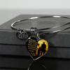 My Daughter, You are Amazing, Love Dad (Walk in Field) - Silver Finished Heart Bangle Bracelet - podprintz.com