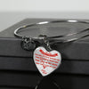 MY DAUGHTER YOU ARE PRECIOUS, SUNSHINE, JOY LOVE DAD - SILVER AND GOLD FINISHED HEART SHAPED NECKLACE AND BANGLE BRACELET (RED ON TRANSPARENT) EO - podprintz.com