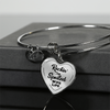 ROCKIN' THE SPOILED, WIFE LIFE - SILVER AND GOLD FINISHED HEART SHAPED BANGLE BRACELET (BLACK TEXT ON TRANSPARENT) - podprintz.com