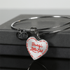 Daddy's Little Girl Gold or Silver Finished Heart Shaped Bangle Bracelet (Red on Transparent) - podprintz.com