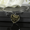 My Daughter, You are Precious (Yellow on Black) - Silver Finished Heart Bangle Bracelet - podprintz.com