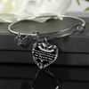 My Daughter, You are Precious (White on Black) - Silver Finished Heart Bangle Bracelet - podprintz.com