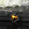 My Daughter, You are Amazing, Silver or Gold Finished Heart Shaped Bangle Bracelet (Sunset Beach Sand Edition) - podprintz.com