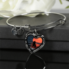 My Daughter, You are Amazing, Silver or Gold Finished Heart Shaped Bangle Bracelet (Pink Sunset Deck Edition) - podprintz.com