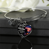 My Daughter, You are Amazing, Love Dad - Silver Finished Heart Bangle Bracelet - podprintz.com
