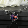 My Daughter, You are Amazing, Silver or Gold Finished Heart Shaped Bracelet (Full Moon Beach Black Edition) - podprintz.com