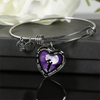 My Daughter, You are Amazing, Silver or Gold Finished Heart Shaped Bangle Bracelet (Purple Sky Moon Edition) - podprintz.com