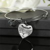 MY DAUGHTER YOU ARE PRECIOUS, SUNSHINE, JOY LOVE MOM - SILVER AND GOLD FINISHED HEART SHAPED BANGLE BRACELET (BLACK ON TRANSPARENT) - podprintz.com