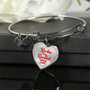 ROCKIN' THE SPOILED, WIFE LIFE - SILVER AND GOLD FINISHED HEART SHAPED BANGLE BRACELET (RED TEXT ON TRANSPARENT) - podprintz.com