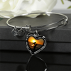 My Daughter, You are Amazing, Silver or Gold Finished Heart Shaped Bangle Bracelet (Beach at Dawn Edition) - podprintz.com