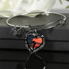 My Daughter, You are Amazing, Silver or Gold Finished Heart Shaped Bangle Bracelet (Ocean Deck Sunset Edition) - podprintz.com