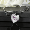 DADDY'S LITTLE GIRL GOLD OR SILVER FINISHED HEART SHAPED NECKLACE OR BANGLE BRACELET, PURPLE ON TRANSPARENT (EO) - podprintz.com