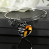 My Daughter, You are Amazing, Love Dad (Sunset Lift) - Silver Finished Heart Bangle Bracelet - podprintz.com