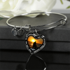 My Daughter, You are Amazing, Silver or Gold Finished Heart Shaped Bangle Bracelet (Sunset Beach Deck Edition) - podprintz.com