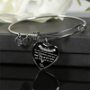 MY DAUGHTER YOU ARE PRECIOUS, SUNSHINE, JOY LOVE MOM - SILVER AND GOLD FINISHED HEART SHAPED NECKLACE (WHITE ON BLACK) - podprintz.com