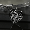 MY LITTLE GIRL YESTERDAY - FRIEND TODAY - DAUGHTER FOREVER - SILVER HEART BANGLE BRACLET - podprintz.com