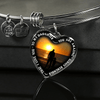 My Daughter, You are Amazing, Silver or Gold Finished Heart Shaped Bangle Bracelet (Sunset Beach Sand Edition) - podprintz.com