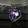 My Daughter, You are Amazing, Silver or Gold Finished Heart Shaped Bangle Bracelet (Purple Sky Moon Edition) - podprintz.com