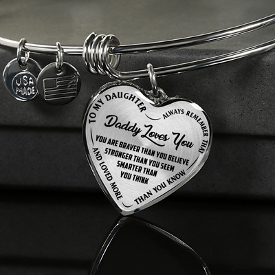 Daddy Loves You Father/Daughter Necklace Black on Transparent - podprintz.com