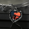 My Daughter, You are Amazing, Silver or Gold Finished Heart Shaped Bangle Bracelet (Ocean Deck Sunset Edition) - podprintz.com