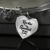 ROCKIN' THE SPOILED, WIFE LIFE - SILVER AND GOLD FINISHED HEART SHAPED BANGLE BRACELET AND NECKLACE (BLACK TEXT ON TRANSPARENT) EO - podprintz.com