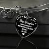 I DON'T HAVE A STEPDAUGHTER, BORN BEFORE I MET HER, SILVER OR GOLD FINISHED HEART SHAPED NECKLACE AND BANGLE BRACELET (WHITE ON BLACK) EO - podprintz.com