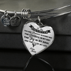 MY DAUGHTER YOU ARE PRECIOUS, SUNSHINE, JOY LOVE MOM - SILVER AND GOLD FINISHED HEART SHAPED BANGLE BRACELET (BLACK ON TRANSPARENT) - podprintz.com