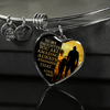 My Daughter, You are Amazing, Love Dad (Walk in Field) - Silver Finished Heart Bangle Bracelet - podprintz.com