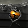 My Daughter, You are Amazing, Silver or Gold Finished Heart Shaped Bangle Bracelet (Beach at Dawn Edition) - podprintz.com