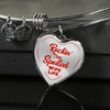 ROCKIN' THE SPOILED, WIFE LIFE - SILVER AND GOLD FINISHED HEART SHAPED BANGLE BRACELET AND NECKLACE (RED TEXT ON TRANSPARENT) EO - podprintz.com