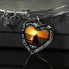 My Daughter, You are Amazing, Silver or Gold Finished Heart Shaped Bangle Bracelet (Sunset Beach Deck Edition) - podprintz.com