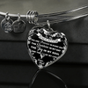My Daughter, You are Precious (White on Black) - Silver Finished Heart Bangle Bracelet - podprintz.com