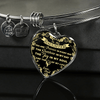 My Daughter, You are Precious (Yellow on Black) - Silver Finished Heart Bangle Bracelet - podprintz.com
