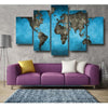 Ocean Blue World Map Canvas Wall Art (Made in the USA) - podprintz.com