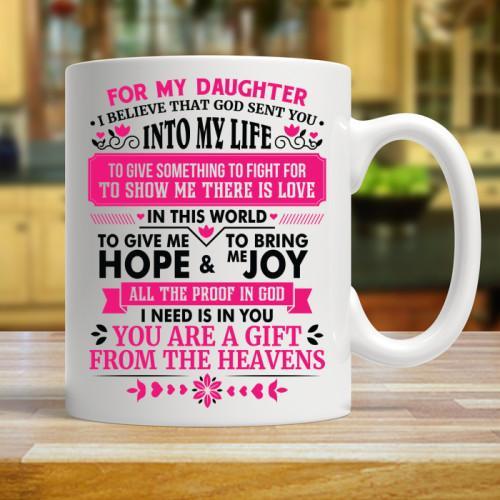 I BELIEVE THAT GOD SENT YOU - PINK TEXT - COFFEE MUG - podprintz.com