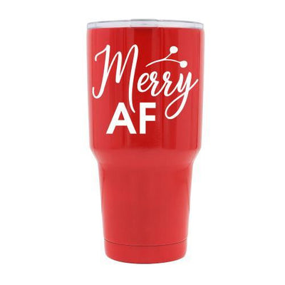 MERRY AF - RED STAINLESS STEEL MUG - podprintz.com