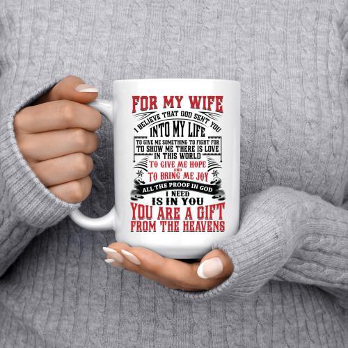 I BELIEVE THAT GOD SENT YOU -  WIFE COFFEE MUG - podprintz.com