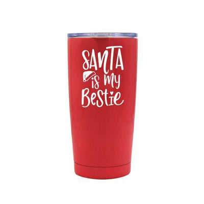 Santa Is My Bestie - Red Stainless Steel Mug - podprintz.com