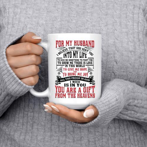 I BELIEVE THAT GOD SENT YOU - HUSBAND COFFEE MUG - podprintz.com
