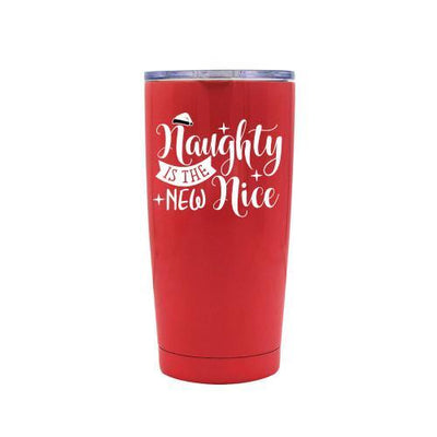 NAUGTHY IS THE NEW NICE - RED STAINLESS STEEL MUG - podprintz.com