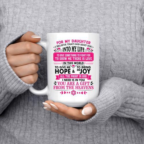 I BELIEVE THAT GOD SENT YOU - PINK TEXT - COFFEE MUG - podprintz.com