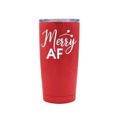 MERRY AF - RED STAINLESS STEEL MUG - podprintz.com