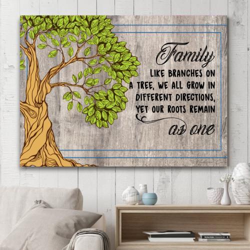 Family: Like Branches on a Tree Canvas Wall Art (Made in the USA) - podprintz.com